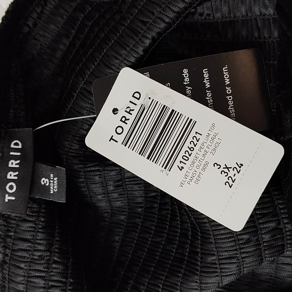 Torrid Velvet Corset Peplum Top Size 3, 3X, 22/24 - Picture 6 of 7